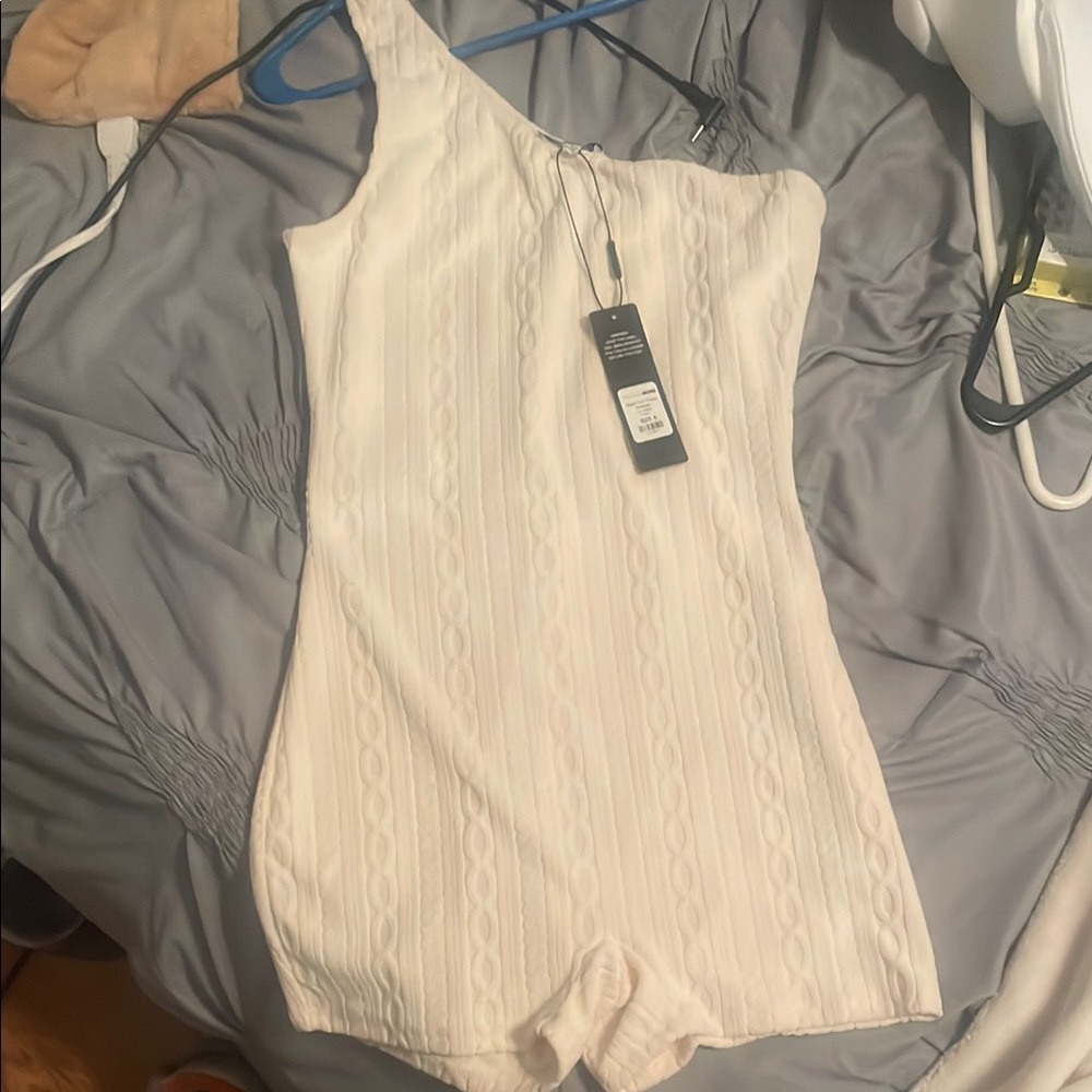 White One-Shoulder Romper